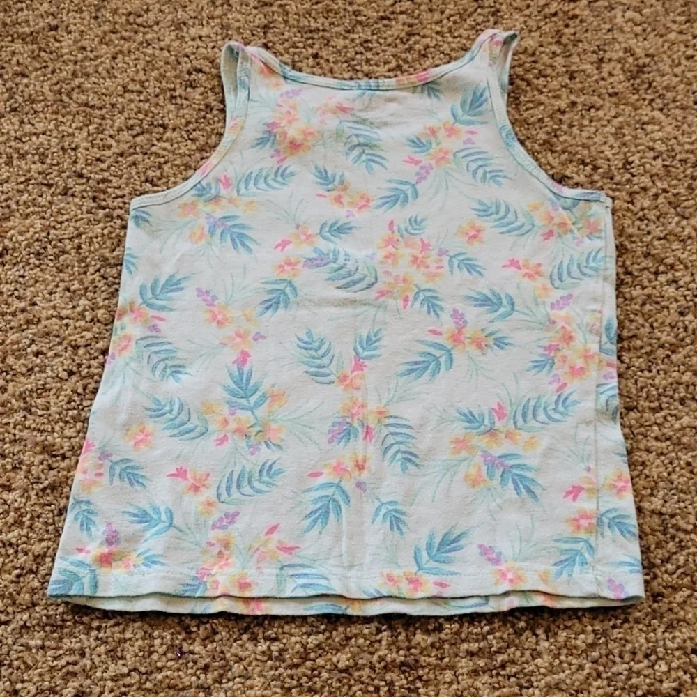 Oshkosh 5T light blue floral tank top